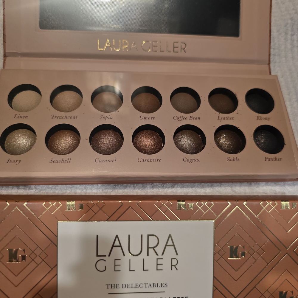 NWT Laura Geller Baked Eyeshadow Palette — Neutral Browns, Golds, Creams - Picture 2 of 5